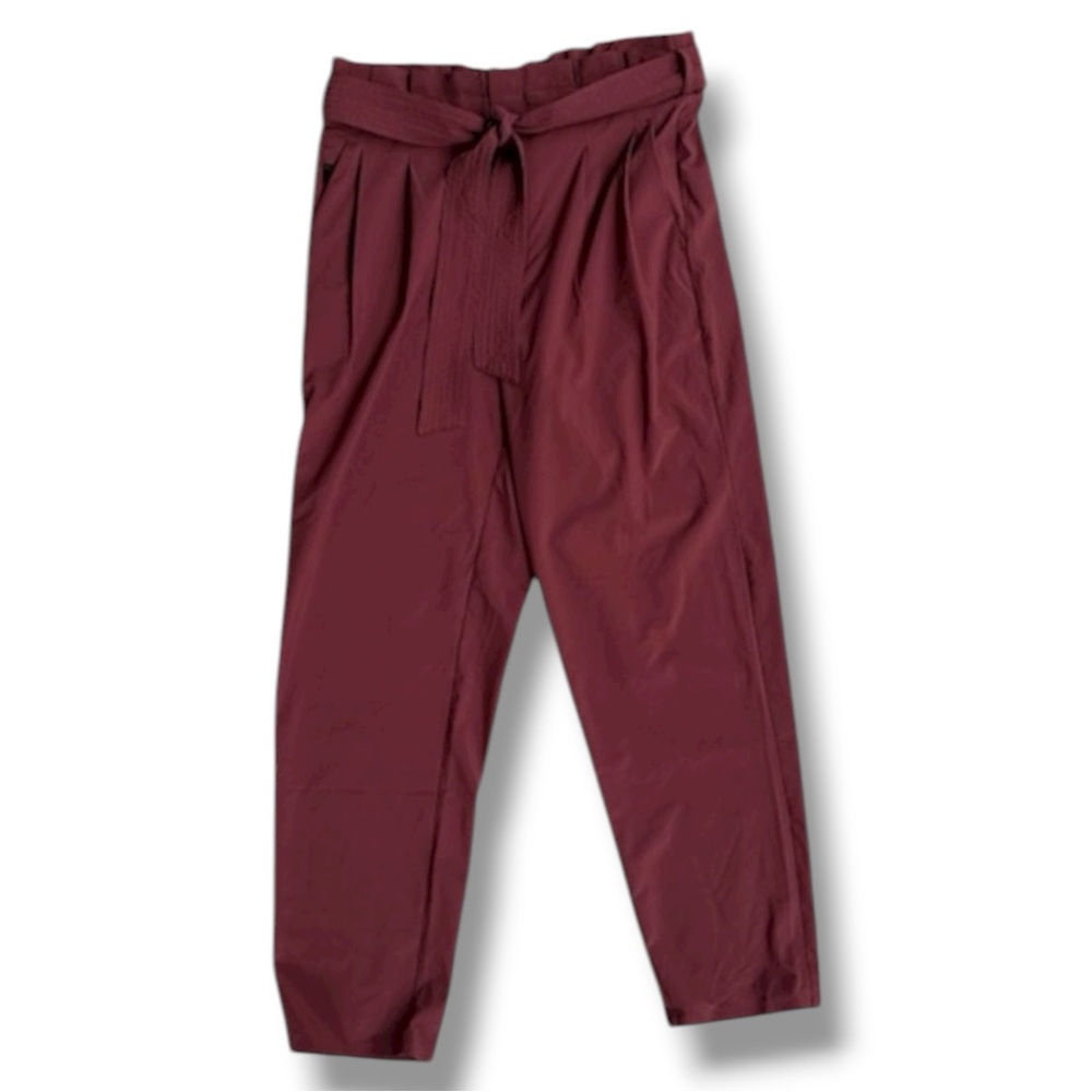 Athleta Skyline ll Paper Bag Waist Pants Cognac Brown Size 6 - Picture 4 of 16
